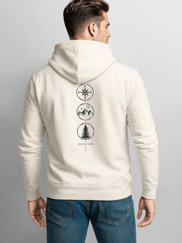 Neverless Sweatshirt 'Kompass Outdoor'‌ in Beige: Vorderseite