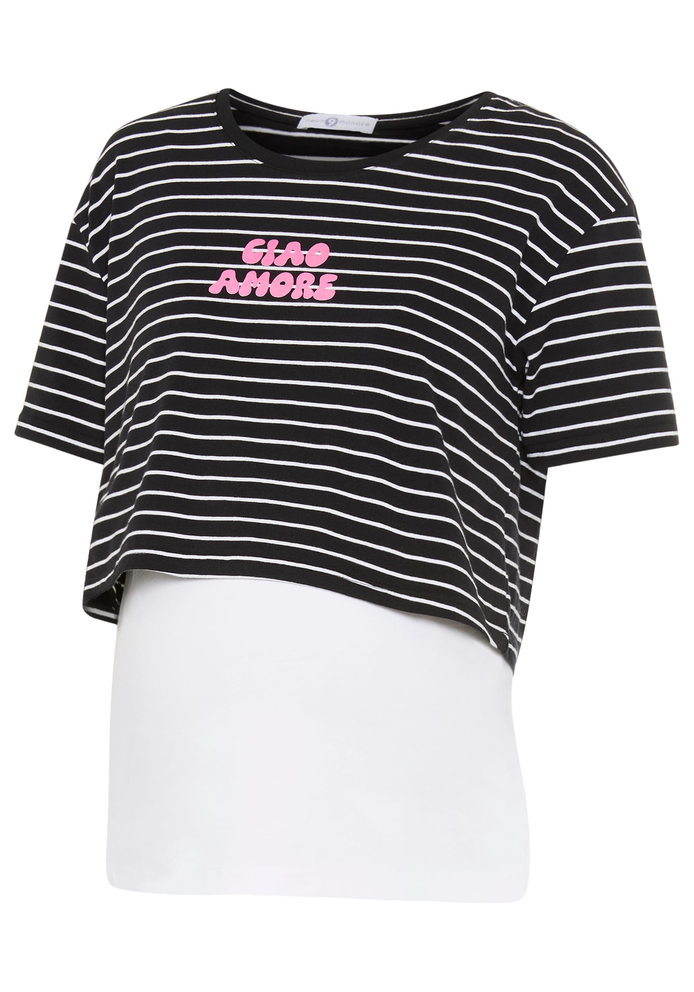 Neun Monate Shirt in Black: front