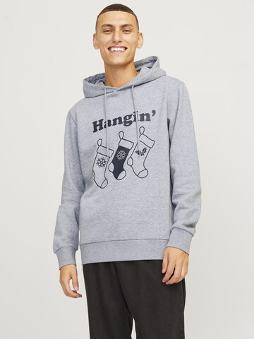 JACK & JONES Sweatshirt 'JJXMas' in Grey: front