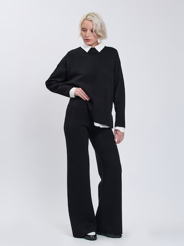 Influencer Wide Leg Hose in Schwarz