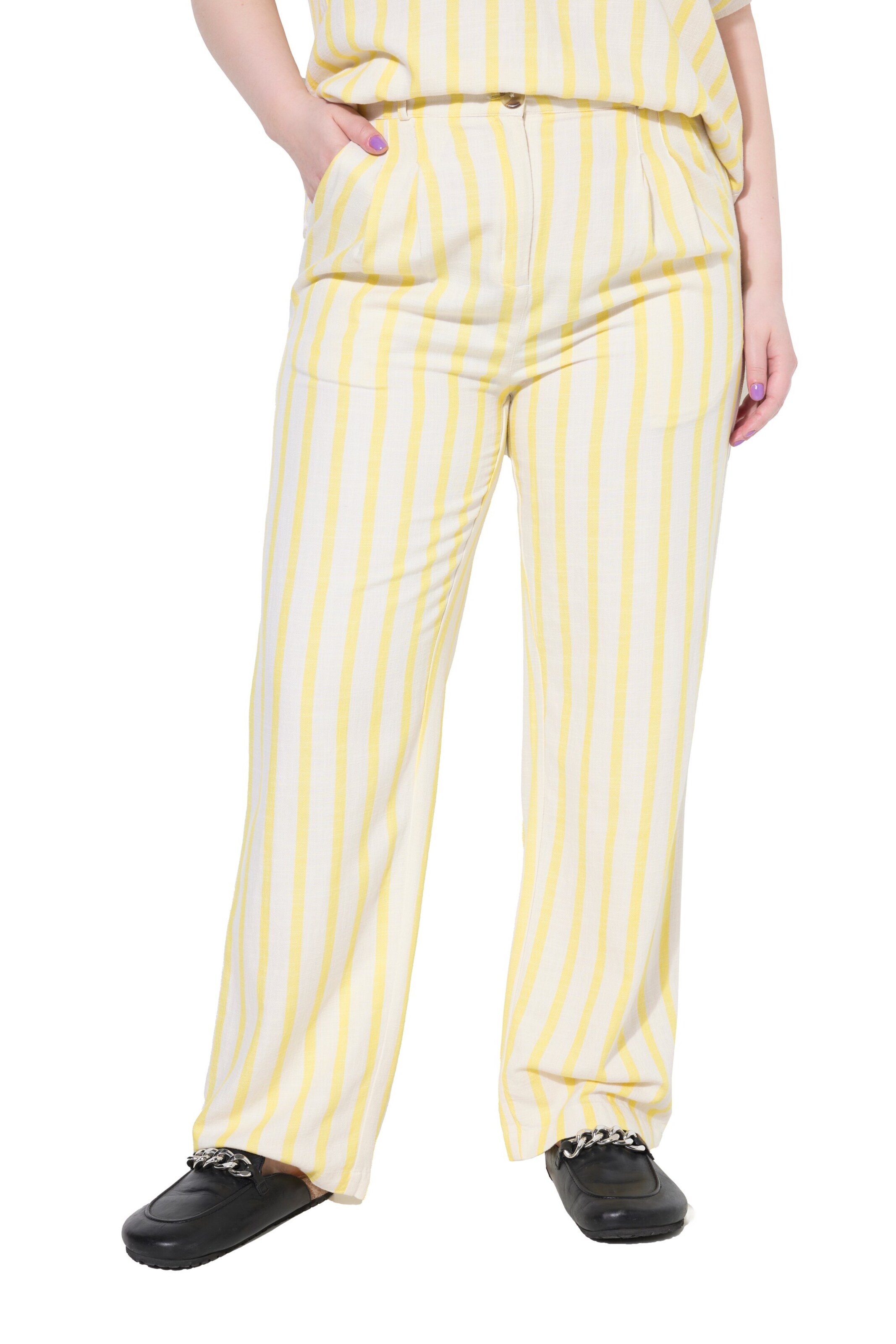 Studio Untold Wide Leg Hose in Gelb: Vorderseite