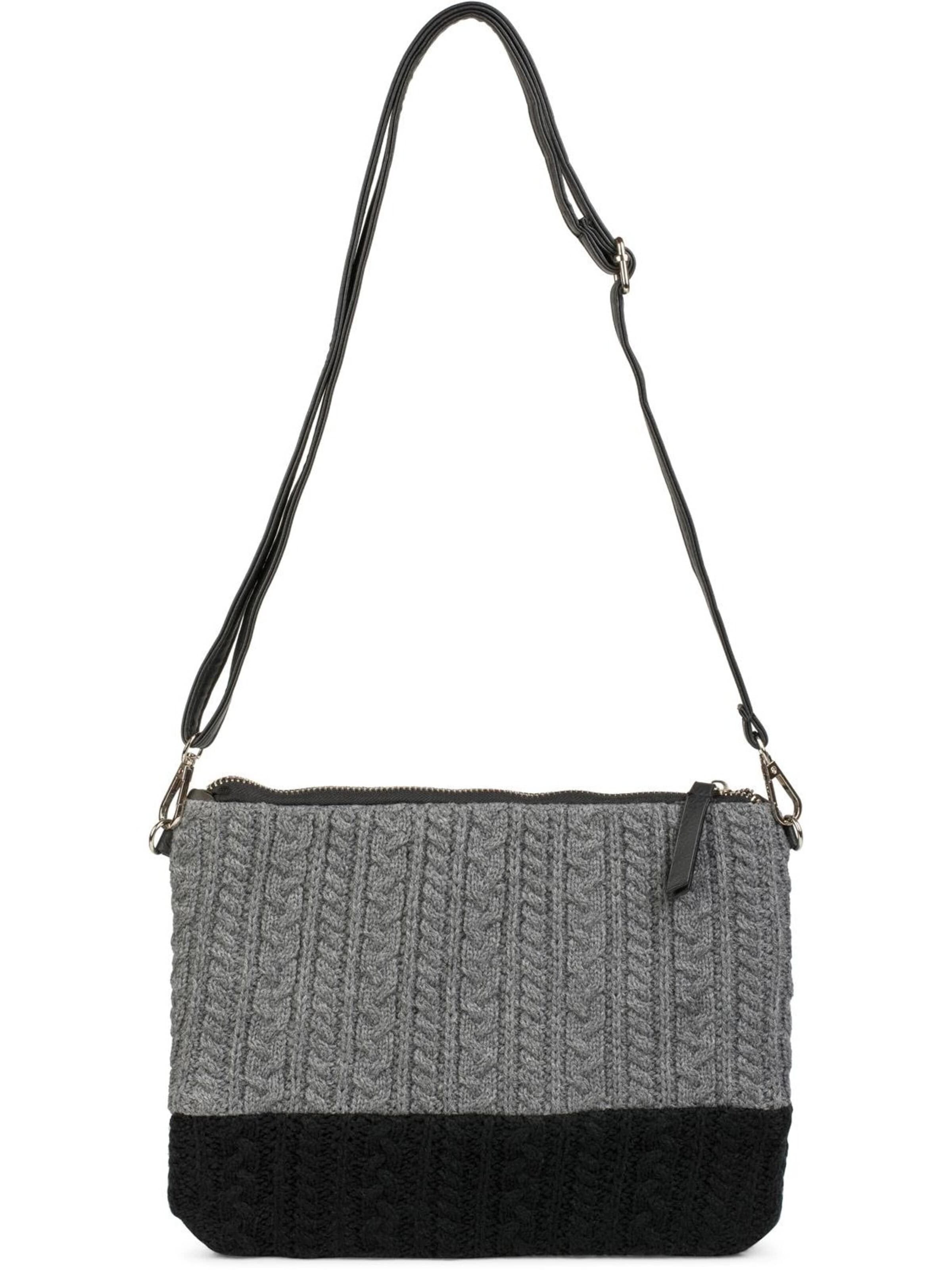 styleBREAKER Clutch 'Strick Clutch mit Zopfmuster'‌‌‌‌‌‌‌ in Grau