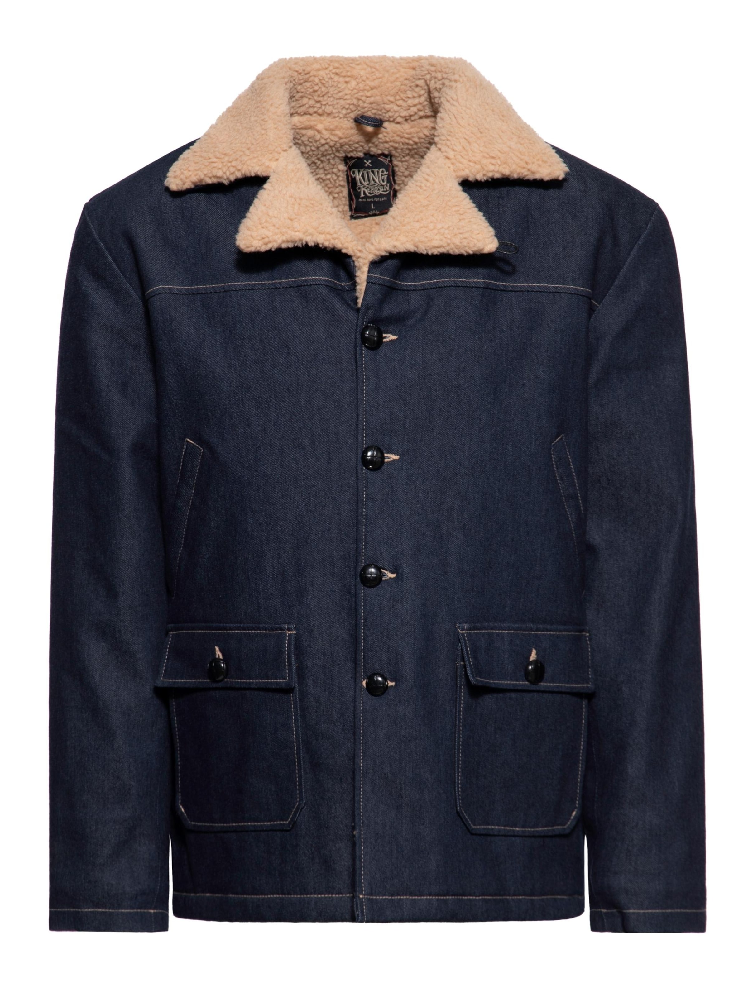 King Kerosin Winter Jacket in Blue denim, Item view