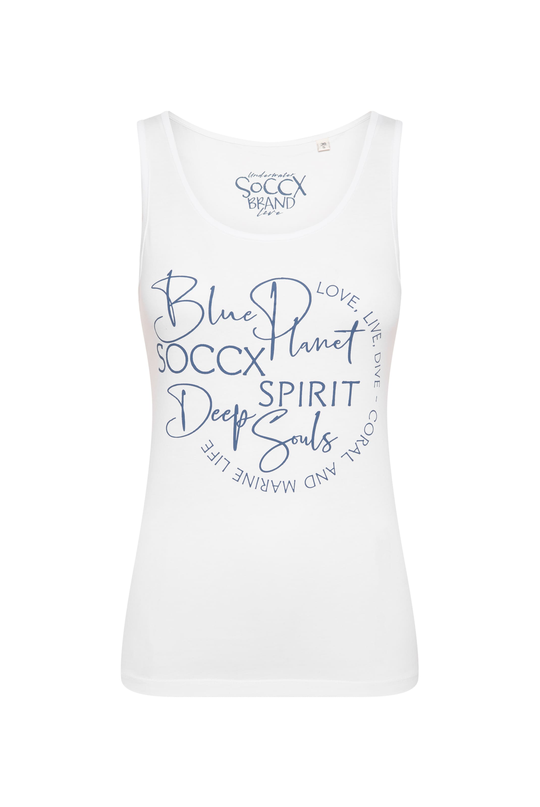 Soccx Top mit Label Print in Weiß: Vorderseite