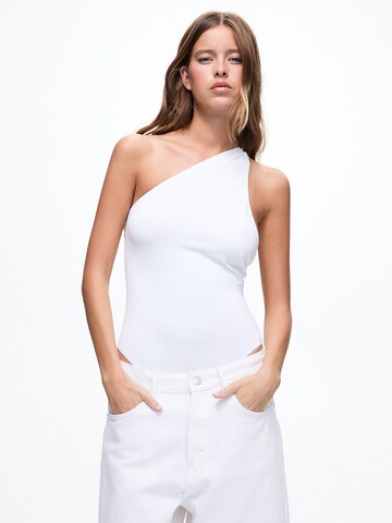 Pull&Bear Shirtbody i hvid: forside