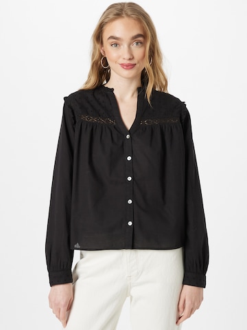 QS Blouse in Zwart: voorkant