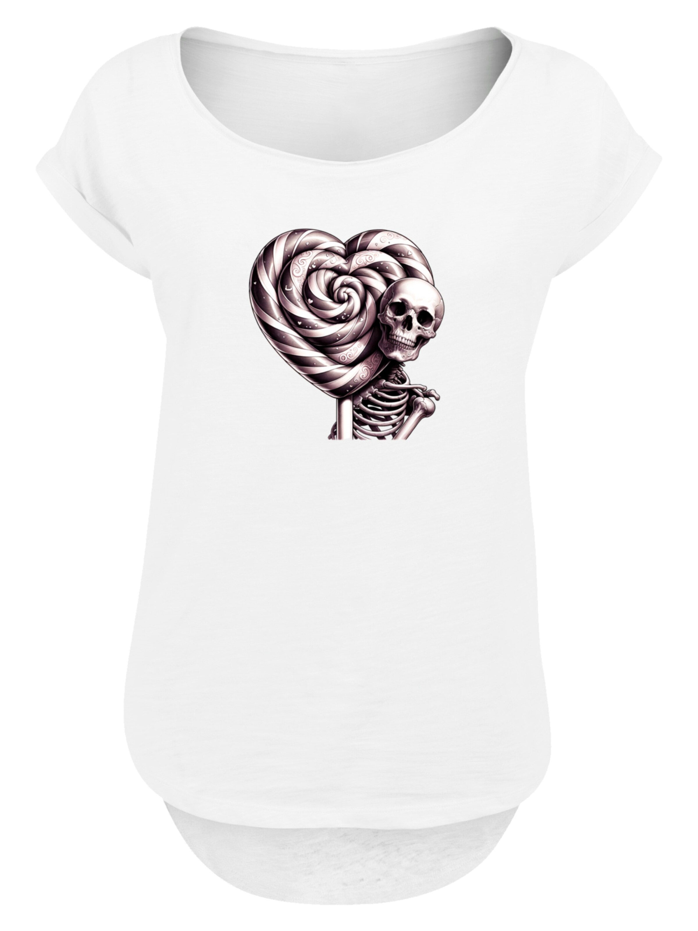 F4NT4STIC Shirt 'Süße Süßigkeiten Herzform Liebe' in Wit: voorkant