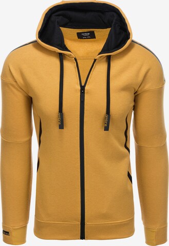 Ombre Zip-Up Hoodie 'B1076' in Yellow: front