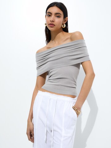 Pull&Bear Gebreide top in Grijs