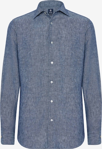 Coupe regular Chemise Boggi Milano en bleu : devant