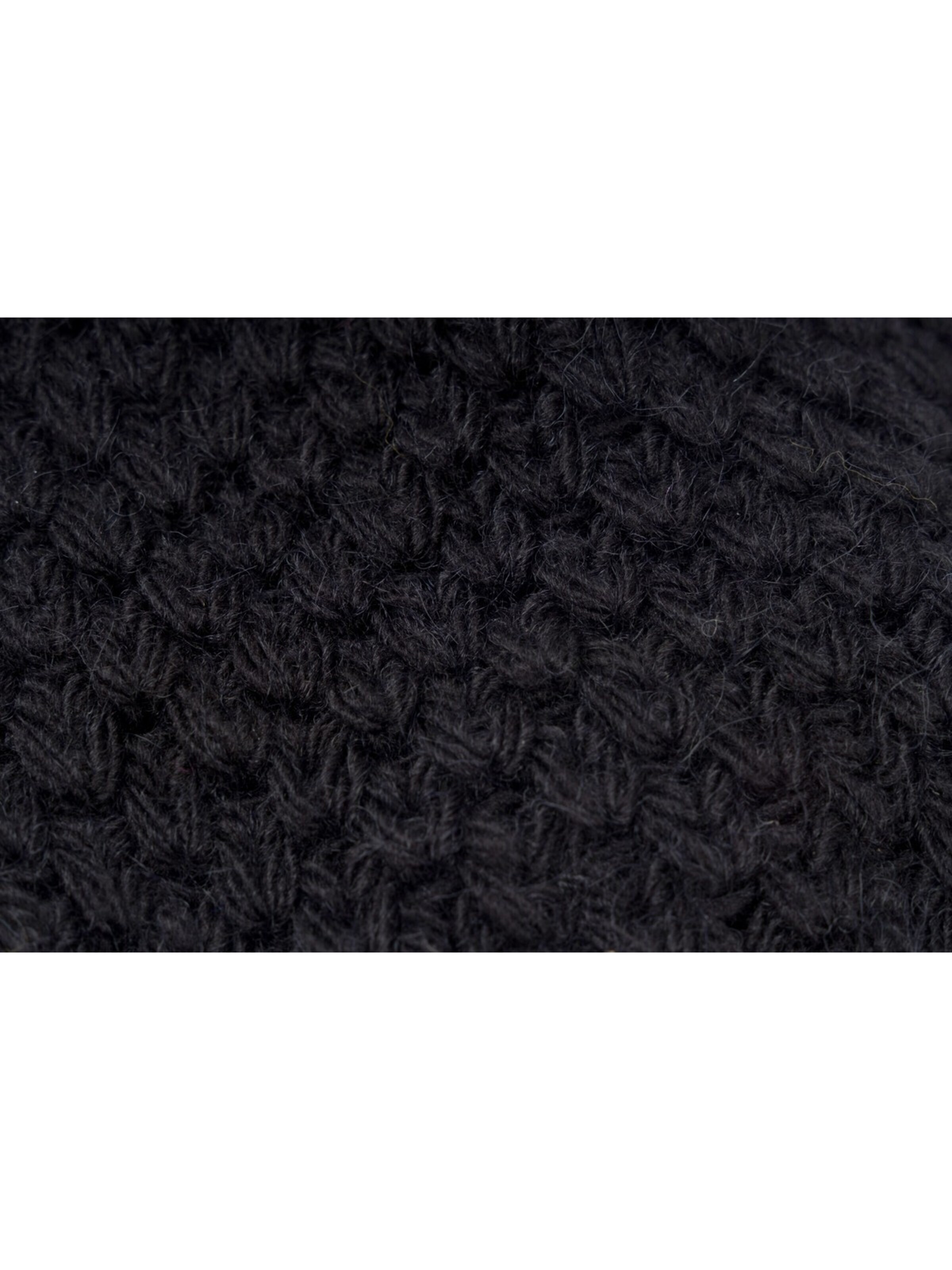 styleBREAKER Beanie 'Kinder Bommelmütze V-Muster Gehäkelt' in Black