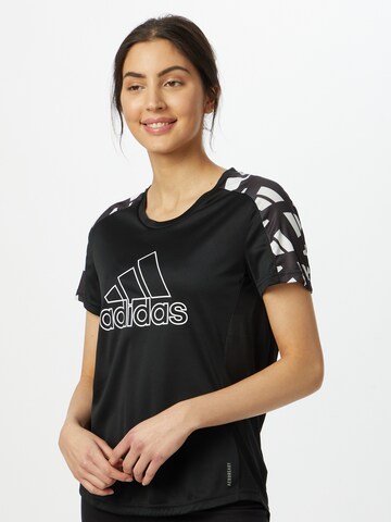 melns ADIDAS SPORTSWEAR Šaurs Sporta krekls 'Own The Run': no priekšpuses