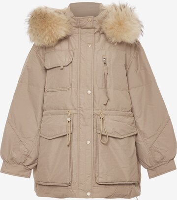 faina Between-Seasons Parka in Beige: front