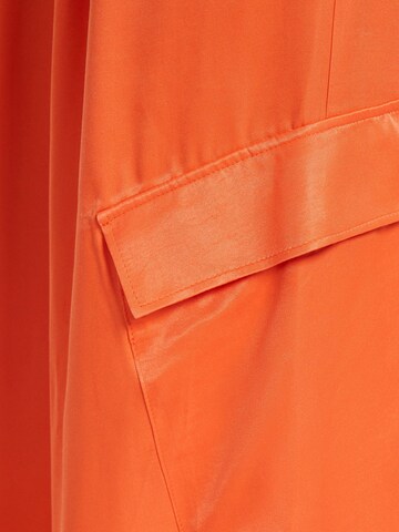 Bershka Wide Leg Hose in Orange