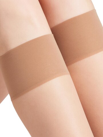 FALKE Knee High Socks 'Seidenglatt' in Brown
