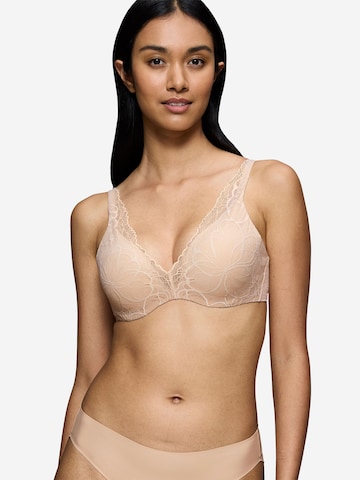 TRIUMPH Triangel BH ' Red Label Body Make-Up Illusion Lace ' in Beige: voorkant