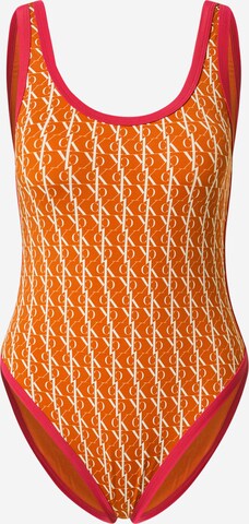 Calvin Klein Swimwear Badpak in Oranje: voorkant