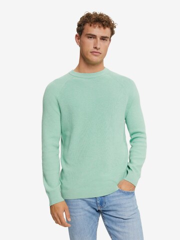 ESPRIT Пуловер в зелено: отпред