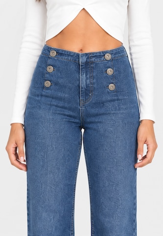 Elara Wide leg Jeans in Blue