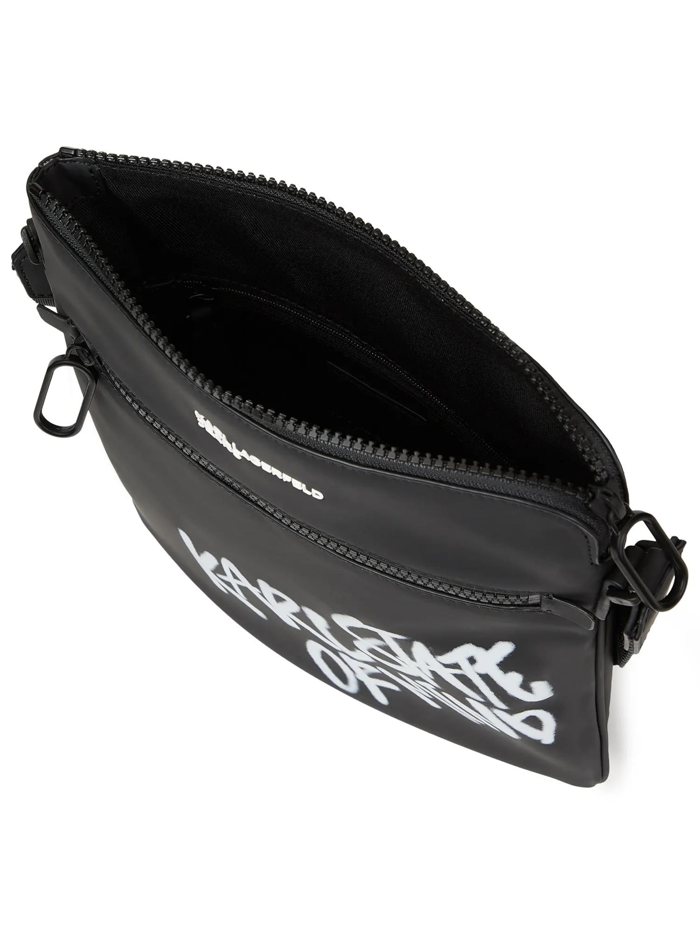 KARL LAGERFELD JEANS - Bolso de hombro 'Karl Quote' en negro