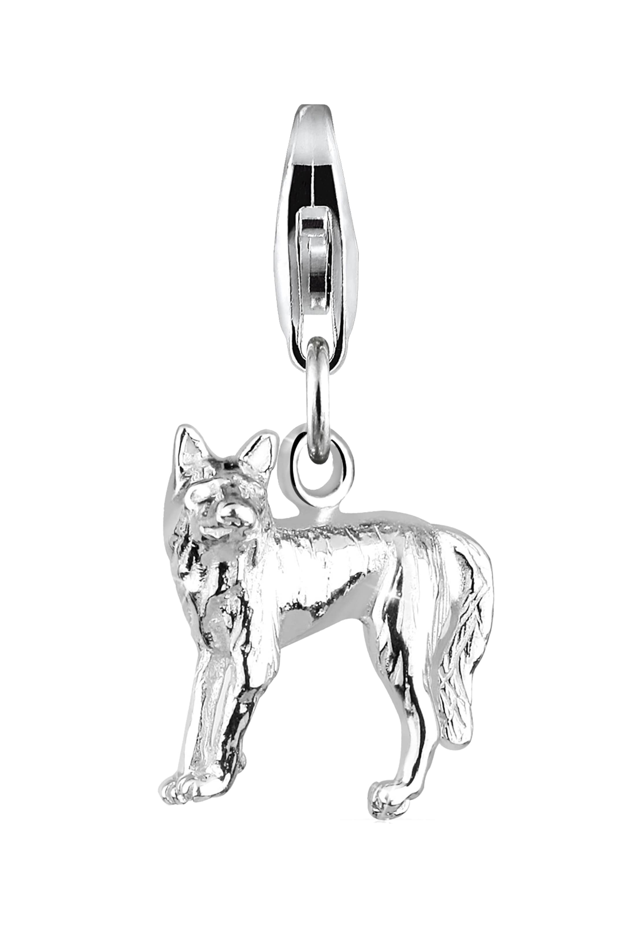 ELLI Pendant 'Wolf' in Silver: front