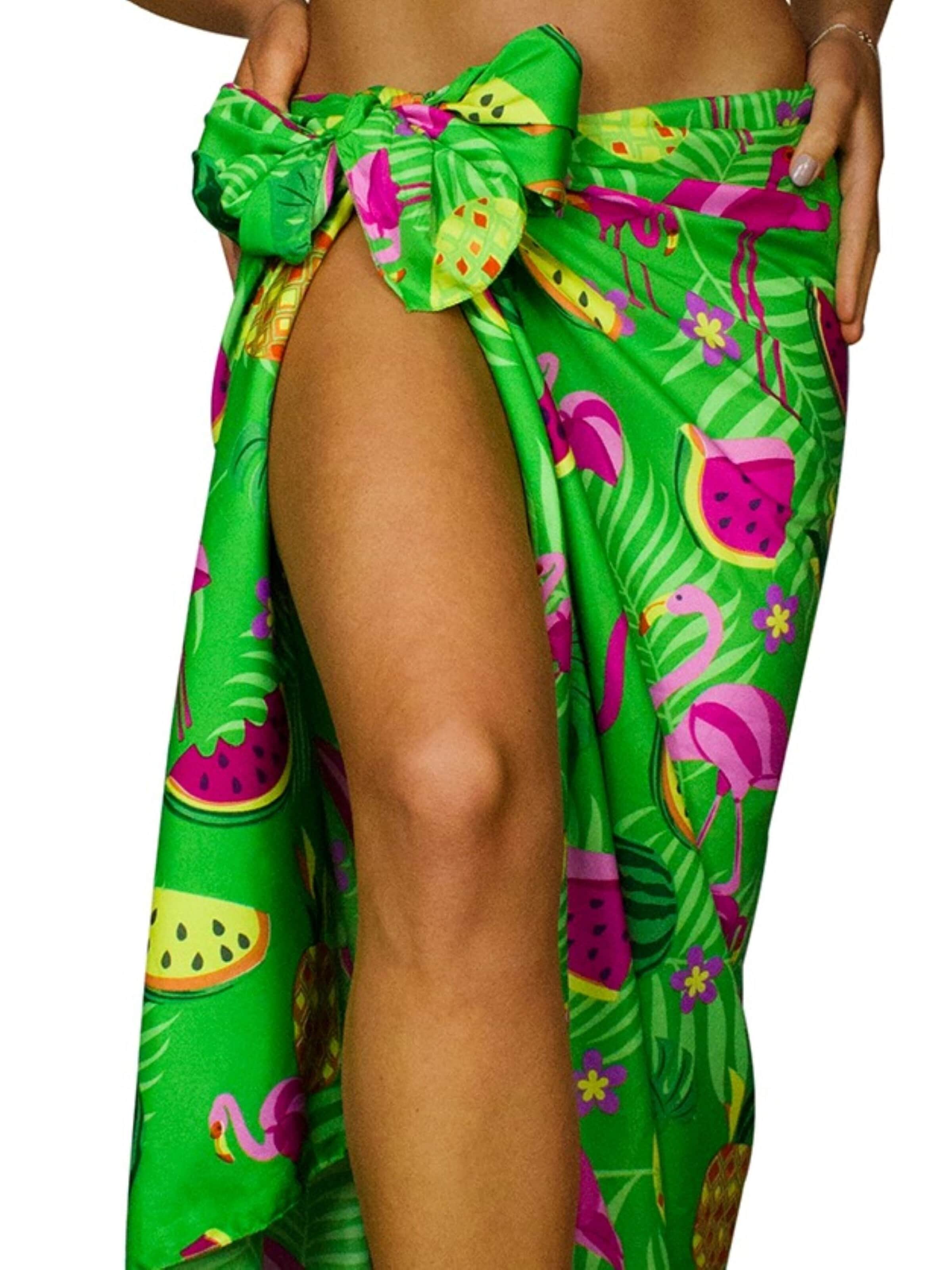 King Kameha Wrap 'Flamingo Melon' in Green
