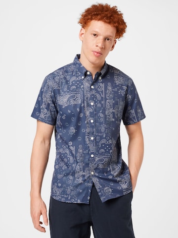 Abercrombie & Fitch Regular fit Button Up Shirt 'SUMMER' in Blue: front
