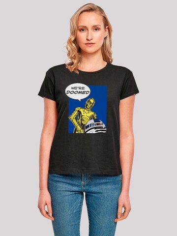 T-shirt 'C3-PO We're Doomed' F4NT4STIC en noir : devant