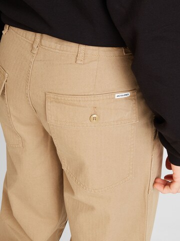 JACK & JONES Loose fit Trousers 'BILL FATIGUE' in Beige