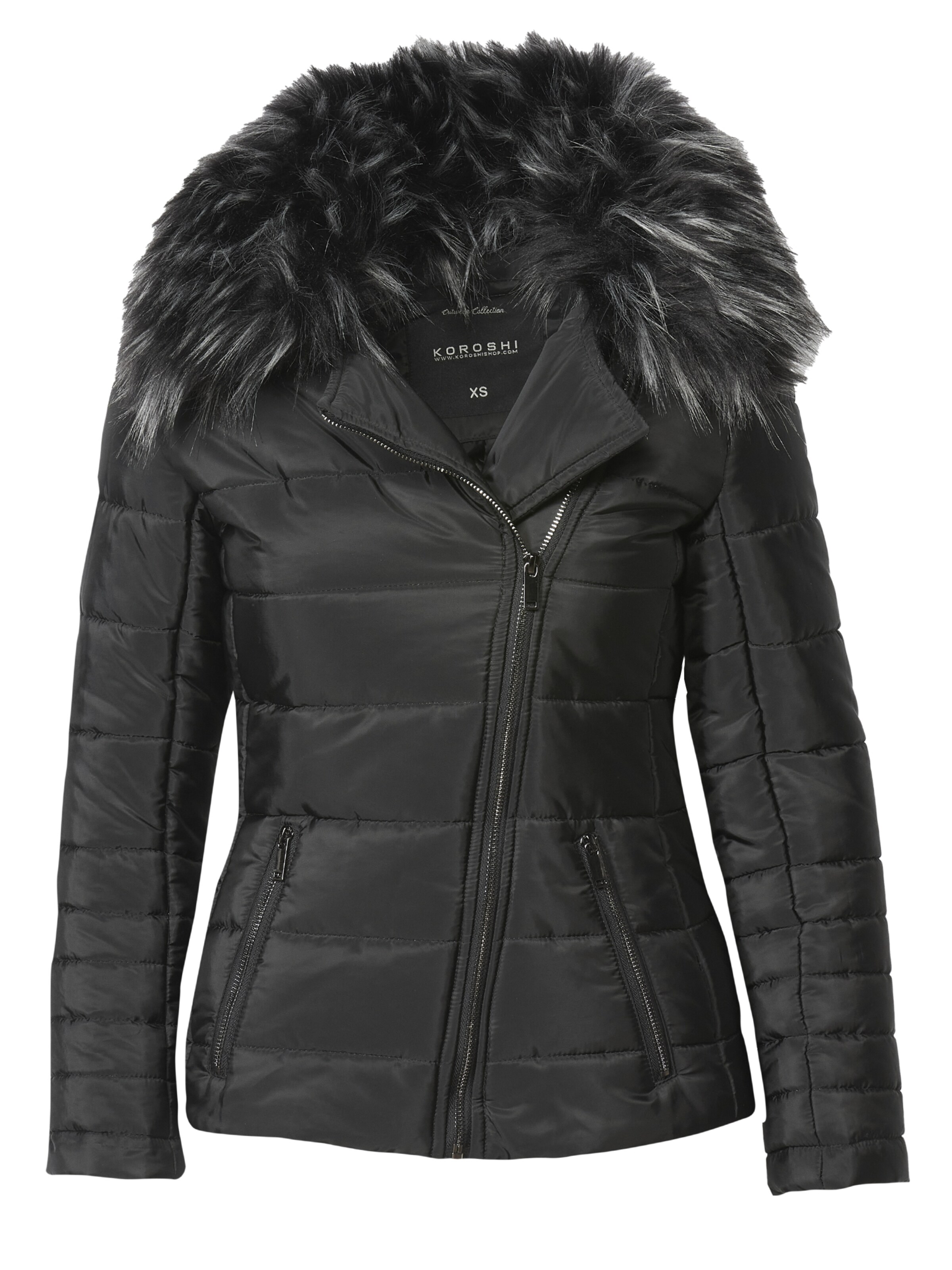 Veste mi-saison KOROSHI en noir : devant