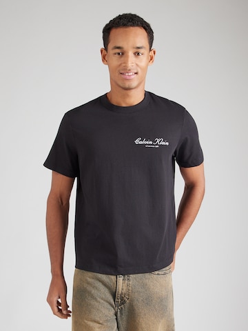 Calvin Klein Jeans Regularen Majica | črna barva: sprednja stran