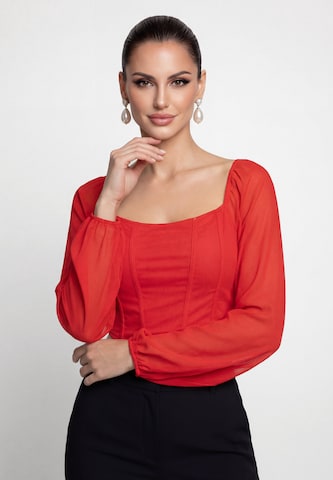 Chemisier faina en rouge : devant