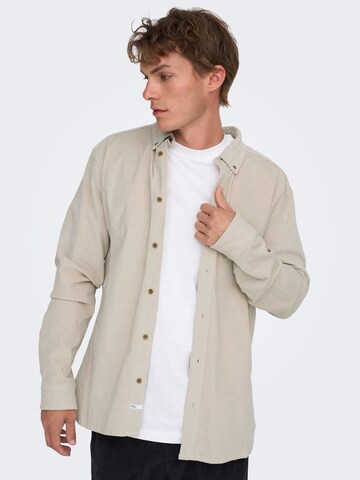 Only & Sons Regular fit Overhemd 'Michael' in Grijs: voorkant