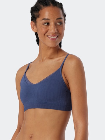 SCHIESSER Bustier BH ' Seamless Rib ' in Blau: predná strana