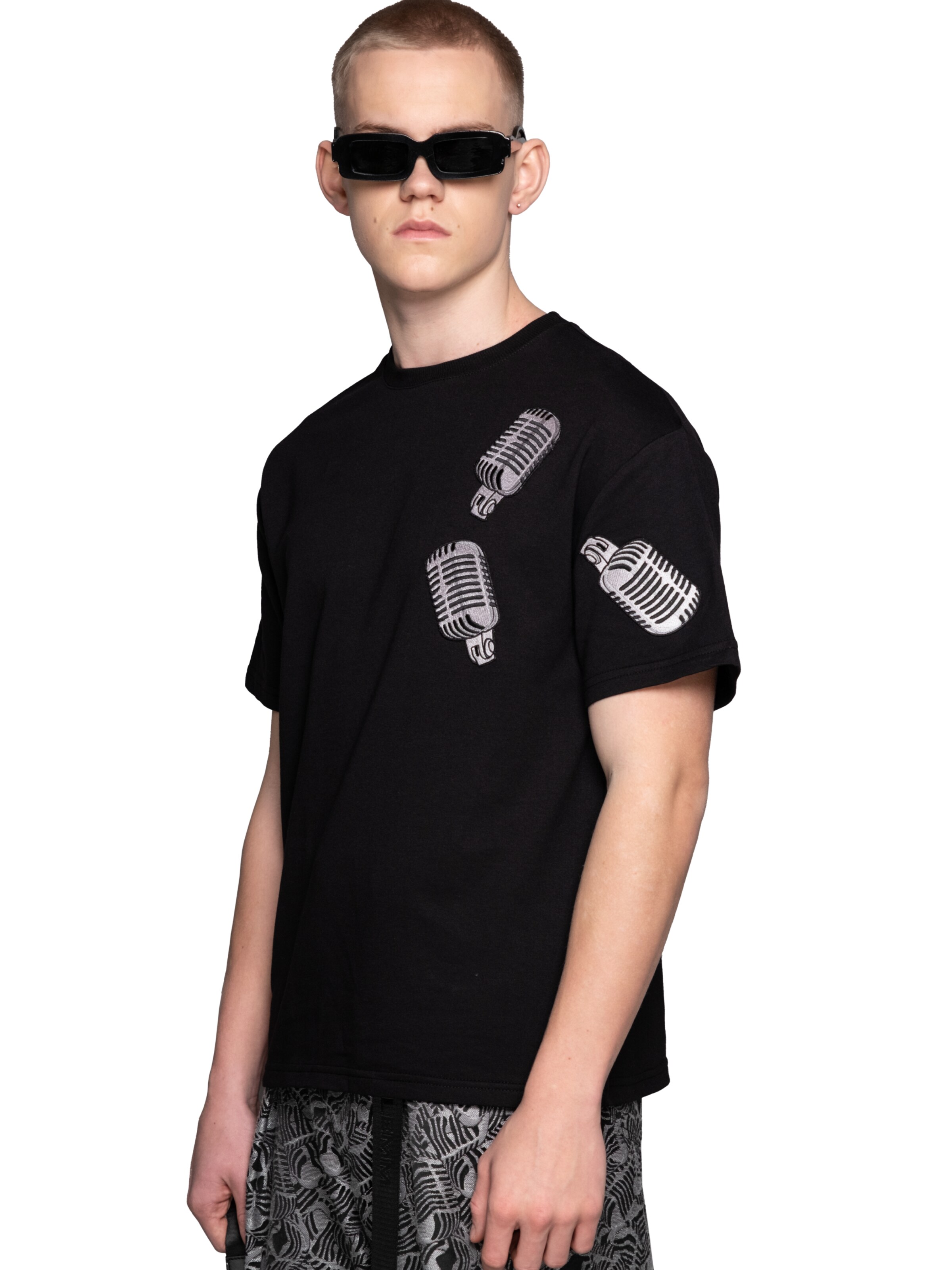 EMBLEMM Shirt 'The Mic Patch' in Schwarz