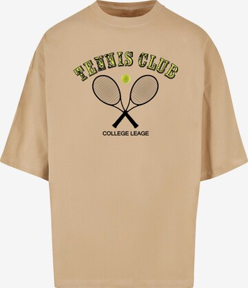 Merchcode Shirt 'Tennis Club' in Beige: voorkant