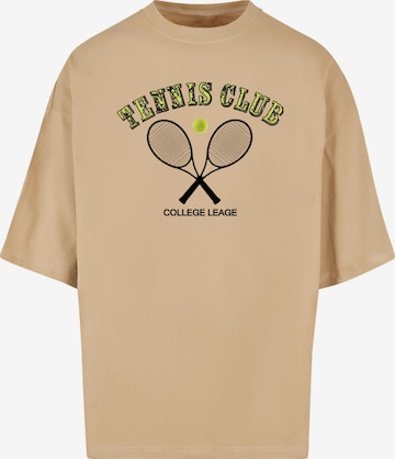 Merchcode T-Shirt 'Tennis Club' in Beige: predná strana