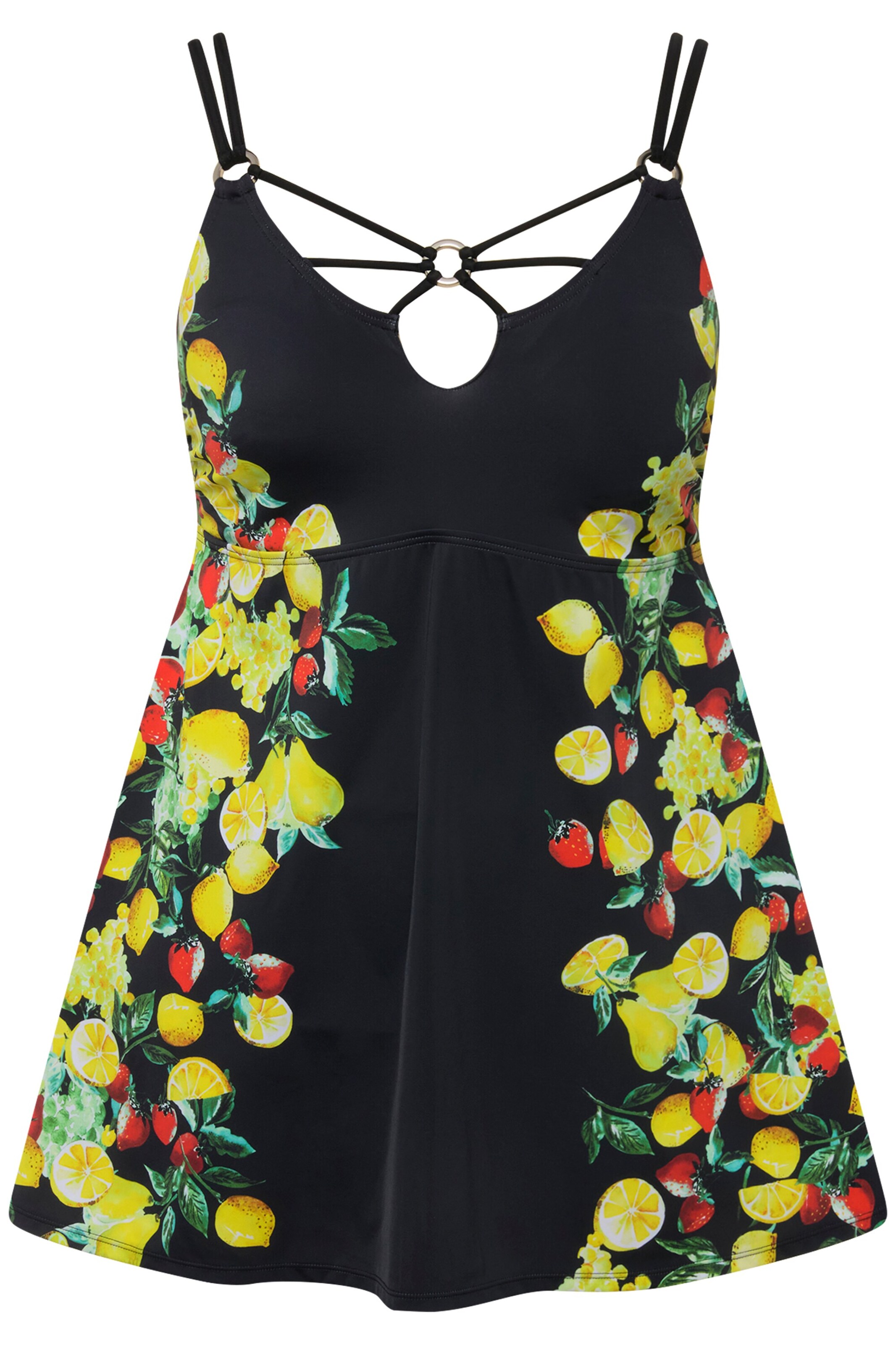 Ulla Popken Badeanzug in Schwarz: Vorderseite