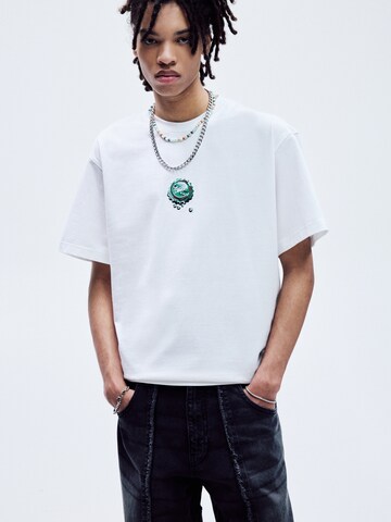 T-Shirt 'STWD' Pull&Bear en blanc