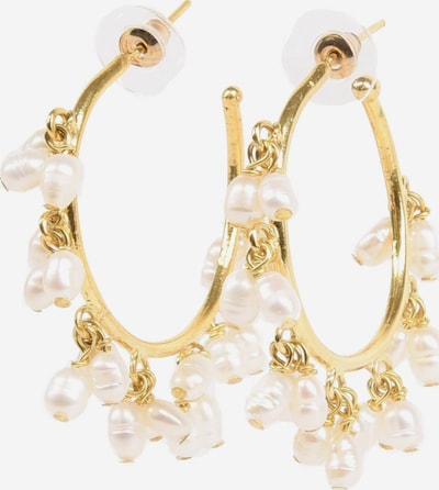 Addicted2 Náušnice 'Anuket orecchini a cerchio di bronzo con perle pendenti' ve velikosti 3 x 1,5 cm - zlatá / přírodní bílá, Produkt