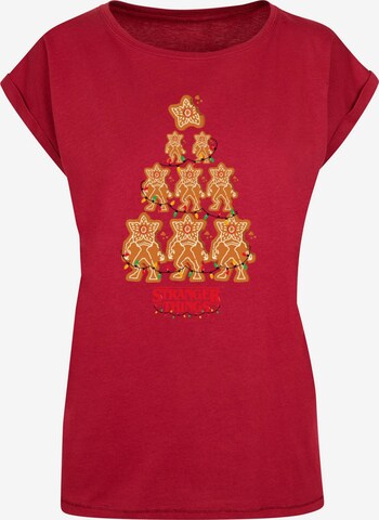 ABSOLUTE CULT Shirt 'Stranger Things - Gingerbread' in Red: front