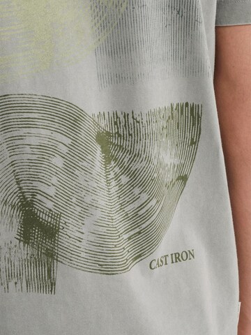 CAST IRON Shirt 'T-shirt in a cotton blend with back artwork' in Grijs