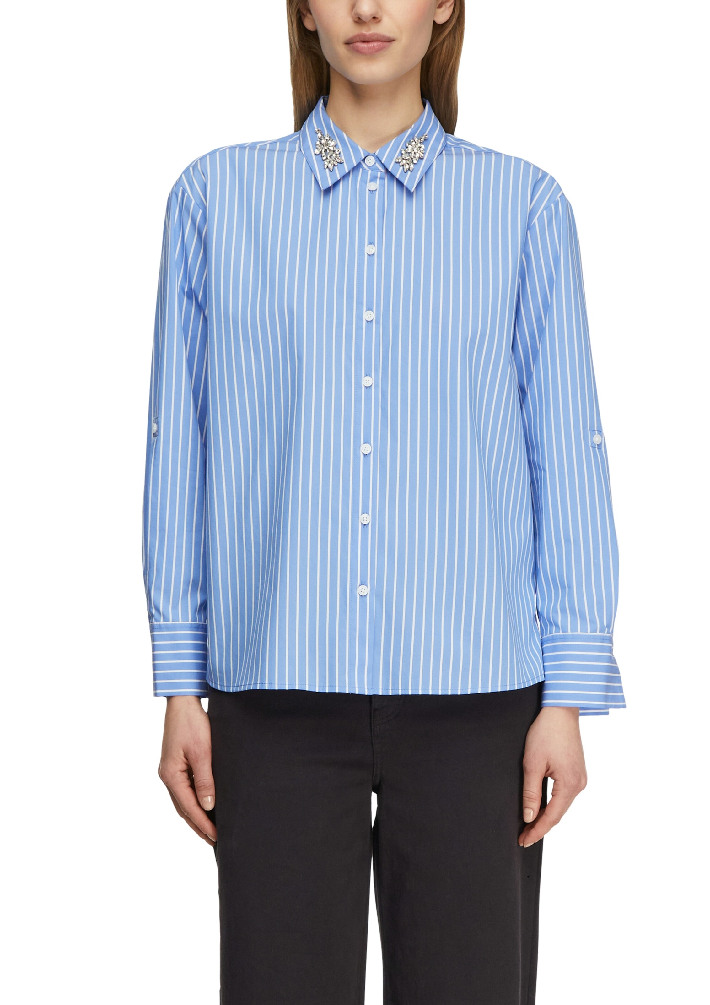 COMMA Bluse in Blau: Vorderseite