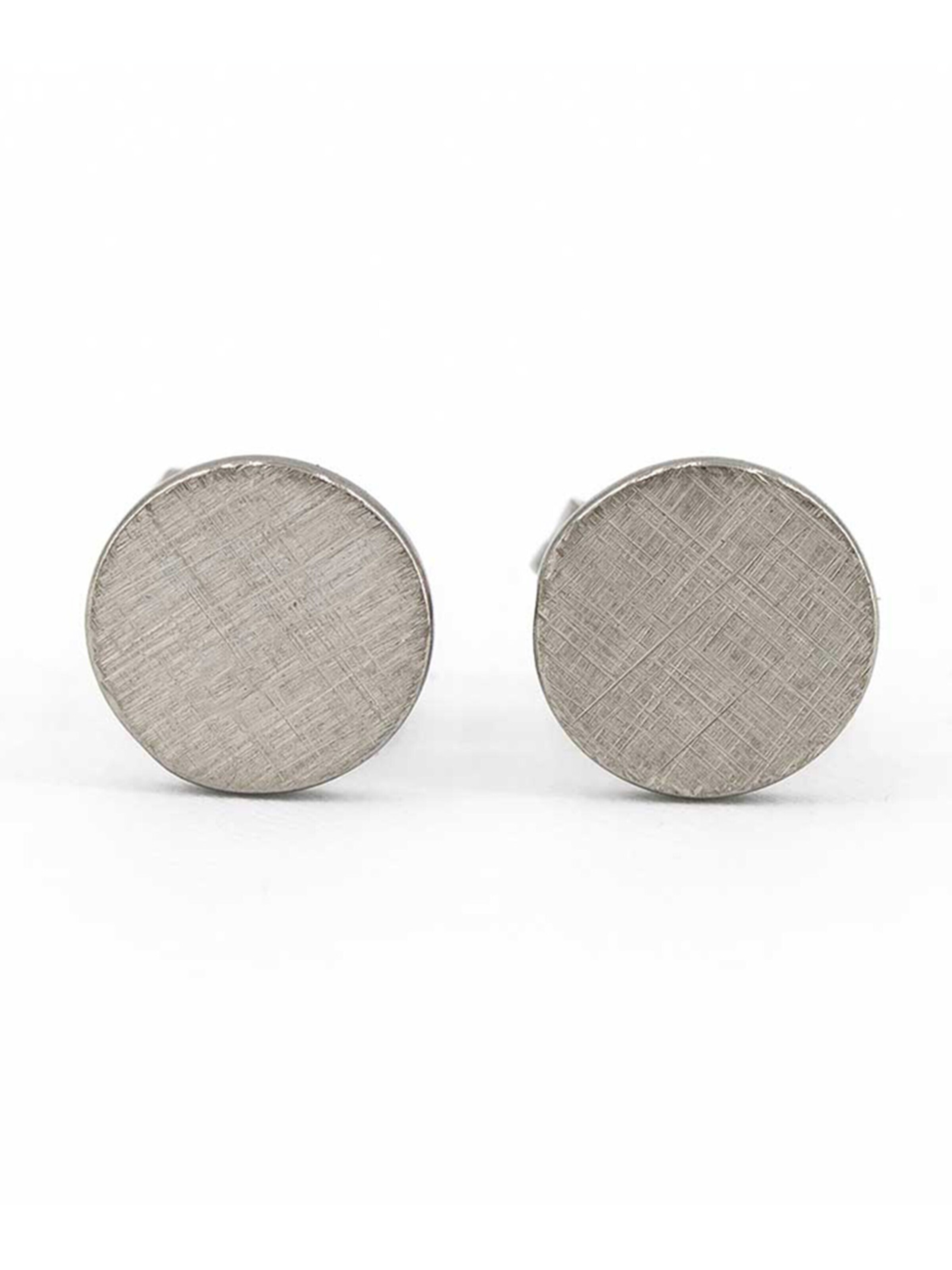 Sergio Engel Earrings 'Pura Ohrring 05 Minimalistischer Edelstahlstecker mit gekratzter Oberfläche' in Silver: front