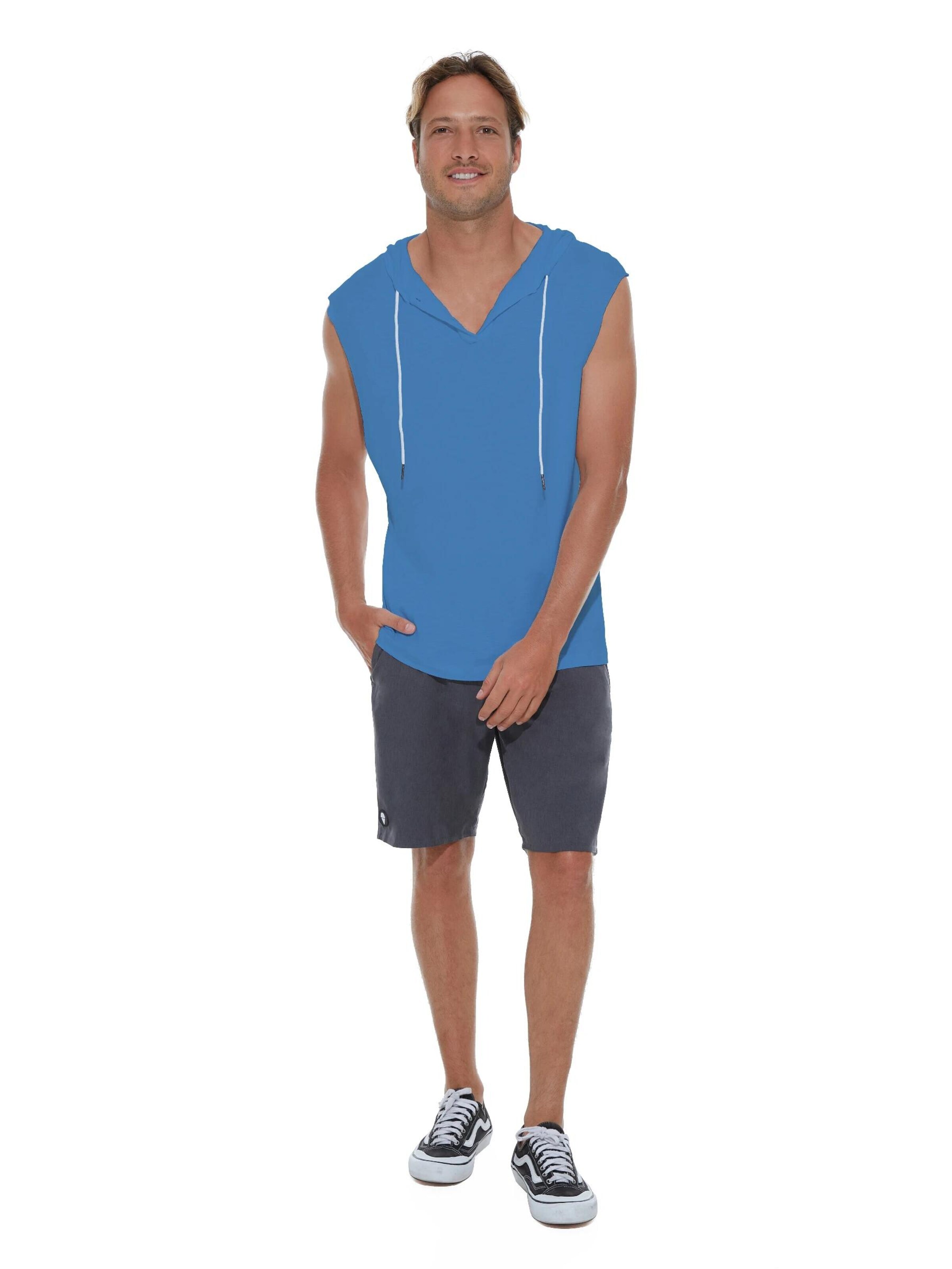 69Slam - Camiseta 'CAMISETA CON CAPUCHA REGAN BLANCA' en azul: frente