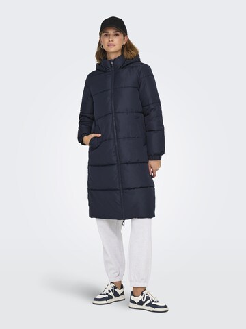 ONLY Wintermantel in Blauw