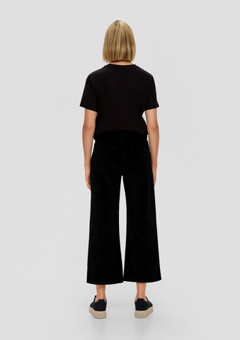 s.Oliver Wide Leg Hose in Schwarz