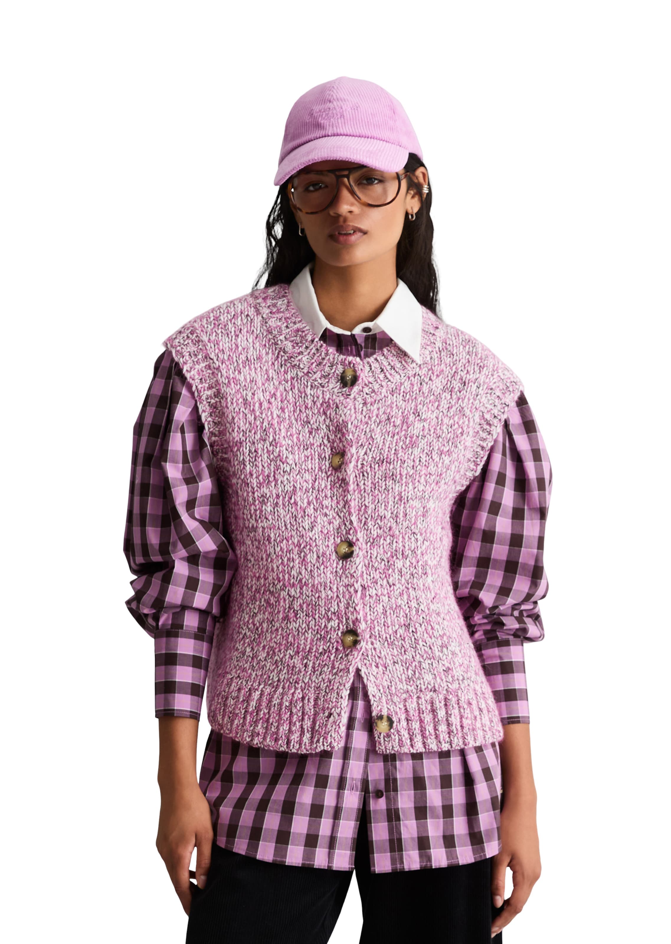 Marc O'Polo DENIM Knitted vest in Pink: front