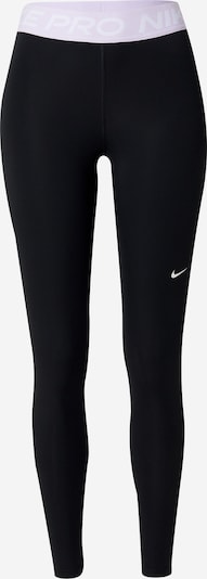 NIKE Sportbroek 'Nike Pro' in de kleur Pastellila / Zwart / Wit, Productweergave