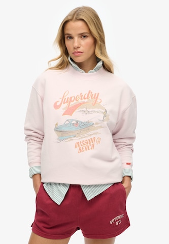 Sweat-shirt Superdry en rose : devant